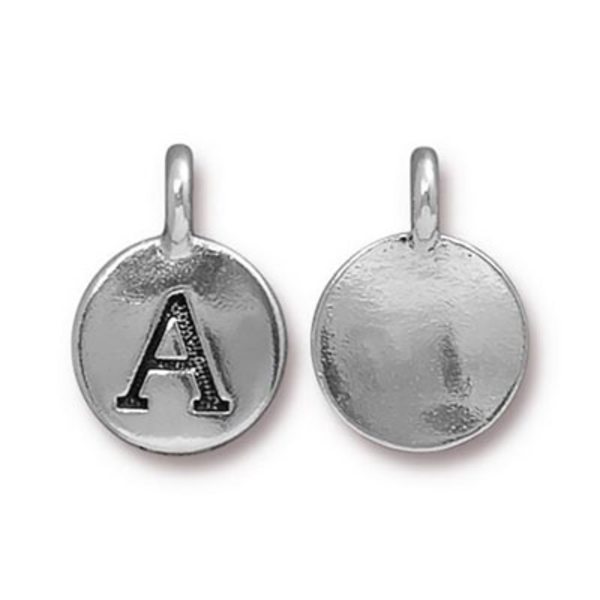 TierraCast berlock "A", 11.6x12.6mm, silverpläterad, 1st silver