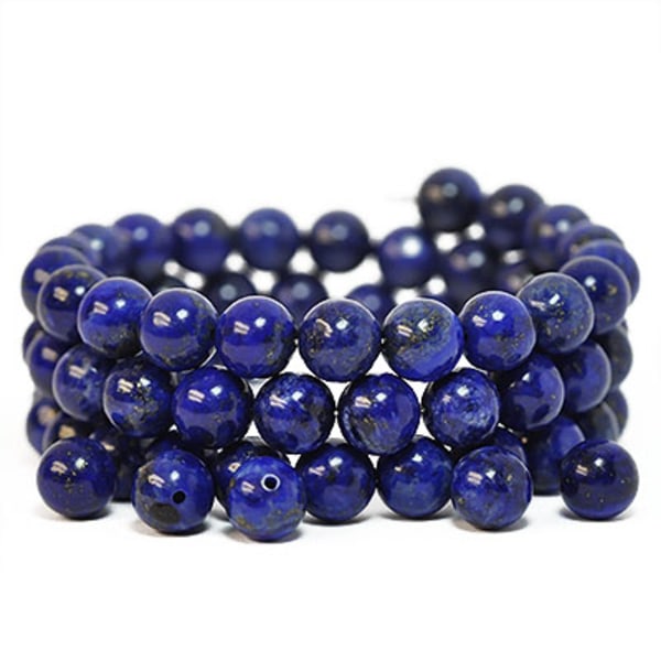 Pärlor av naturlig, tonad lapis lazuli, ca 8-8.5mm, 20st blå