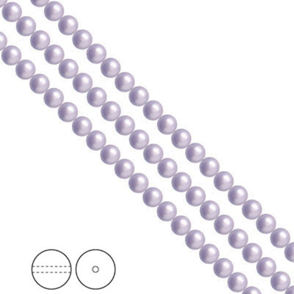 Preciosa Nacre Pearls (premiumkvalitet), 4mm, Lavender, 30st