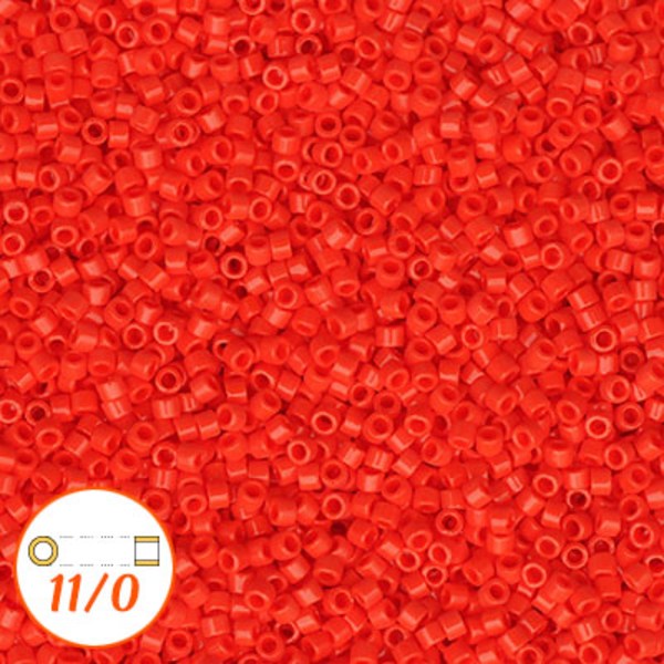 Miyuki Delica 11/0, opaque vermillion red, 5g röd