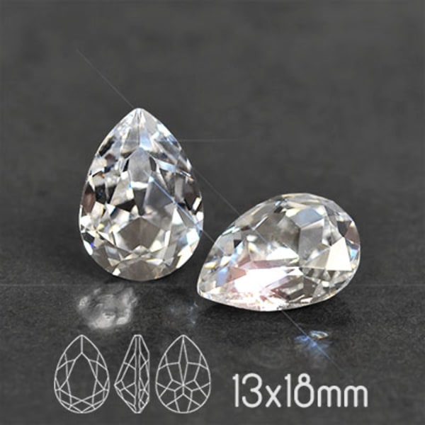 Preciosa kristall, 18x13mm Baroque Pear, Crystal, 1st transparent