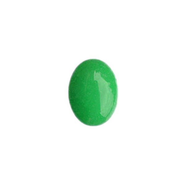 Cabochon, färgad "Malaysia jade", vårgrön, 15x20mm oval, 1st grön