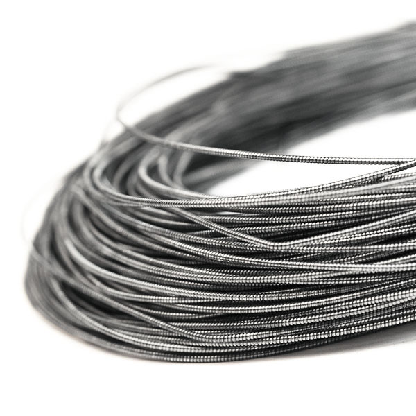 Styv cannetille wire för pärlbroderier, 0.9mm grov, antik silver