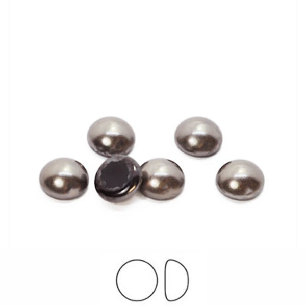 Preciosa Nacre Cabochoner (premiumkvalitet), ca 8mm, Dark Grey,