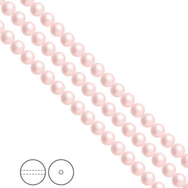 Preciosa Nacre Pearls (premiumkvalitet), 5mm, Rosaline, 25st