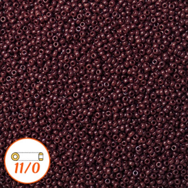 Miyuki seed beads 11/0, opaque currant, 10g brun