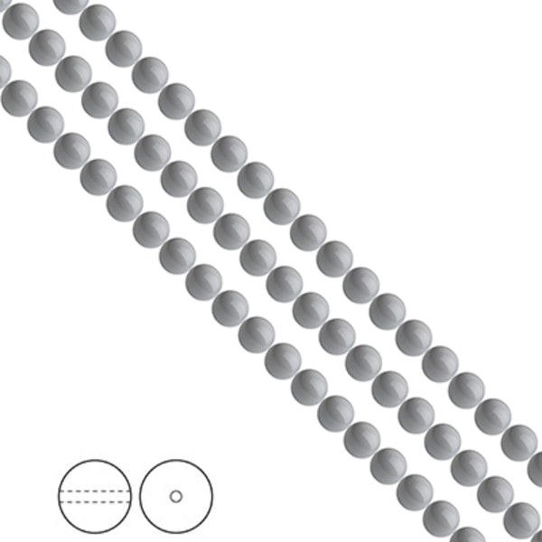 Preciosa Nacre Pearls (premiumkvalitet), 4mm, Ceramic Grey, 30st