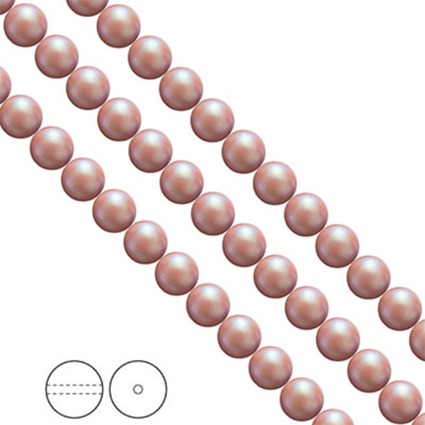 Preciosa Nacre Pearls (premiumkvalitet), 8mm, Pearlescent Pink,