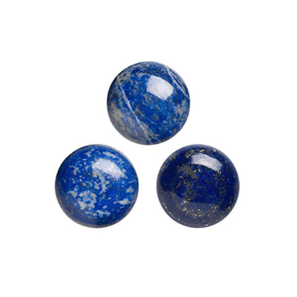 Cabochon, naturlig, tonad lapis lazuli, ca 16mm rund, 1st blå