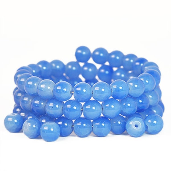 Imitationskvarts, 8mm krackelerade runda pärlor, ljusblåa, 40g ( blå