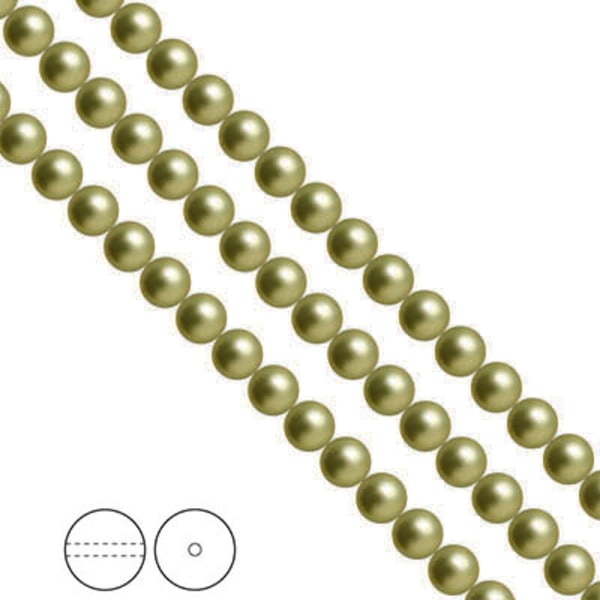 Preciosa Nacre Pearls (premiumkvalitet), 6mm, Light Green, 25st