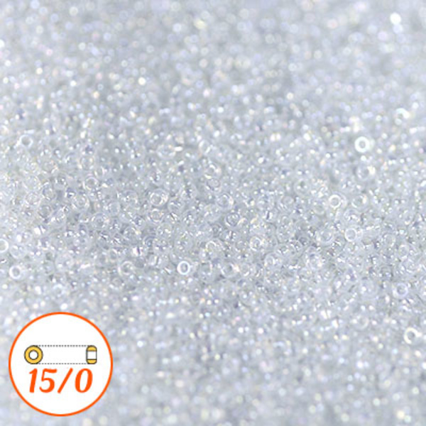 Miyuki seed beads 15/0, opal AB, 10g vit