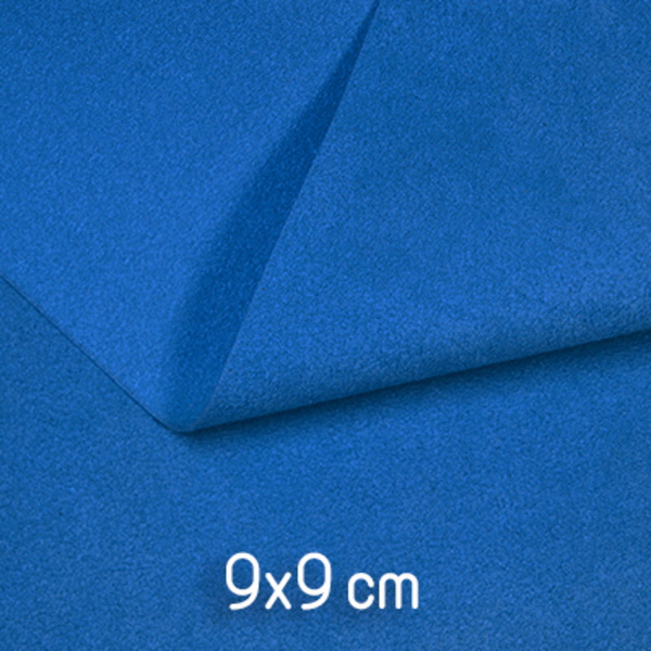 Ekologiskt ultrasuede, ca 9x9cm, blått