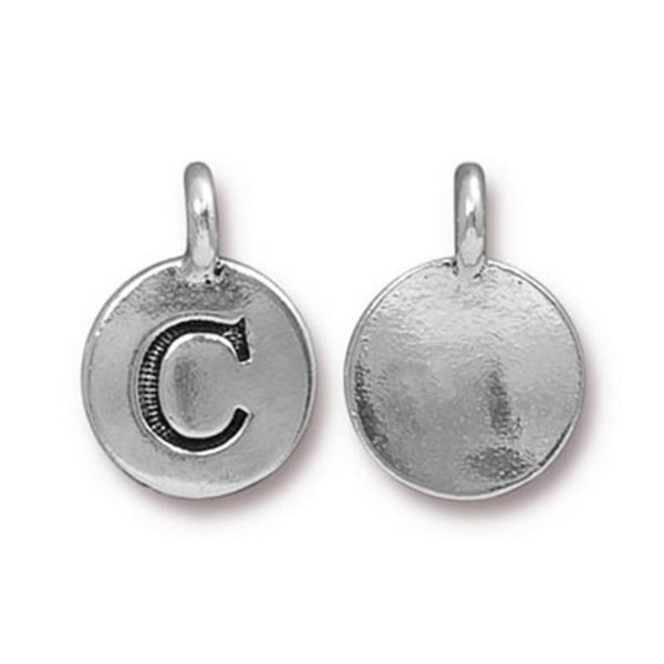 TierraCast berlock "C", 11.6x12.6mm, silverpläterad, 1st silver