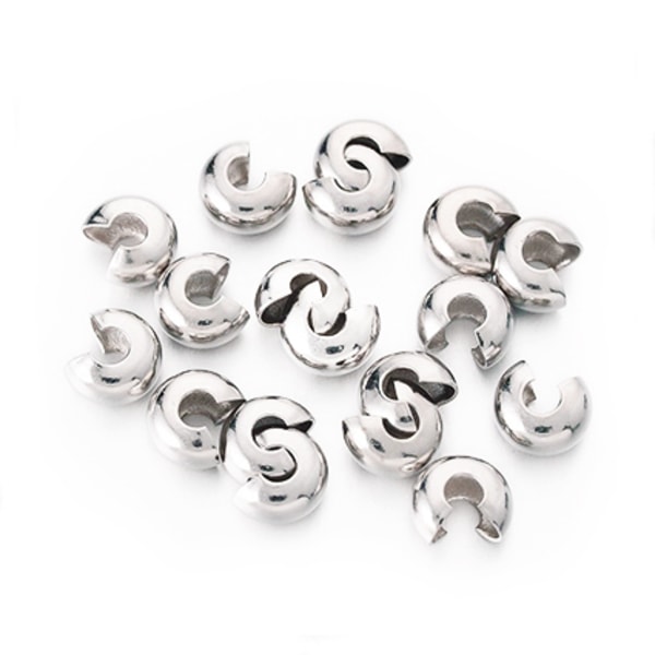 Klämtäckare, 4mm, stålfärgade, 50st silver