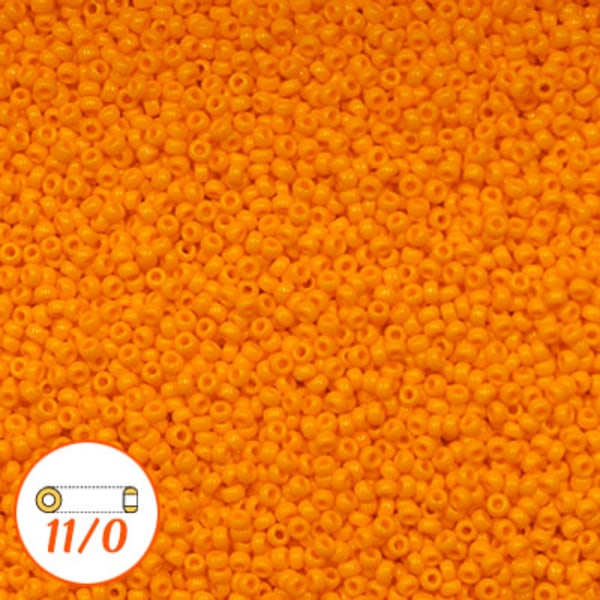 Miyuki seed beads 11/0, opaque light orange, 10g orange