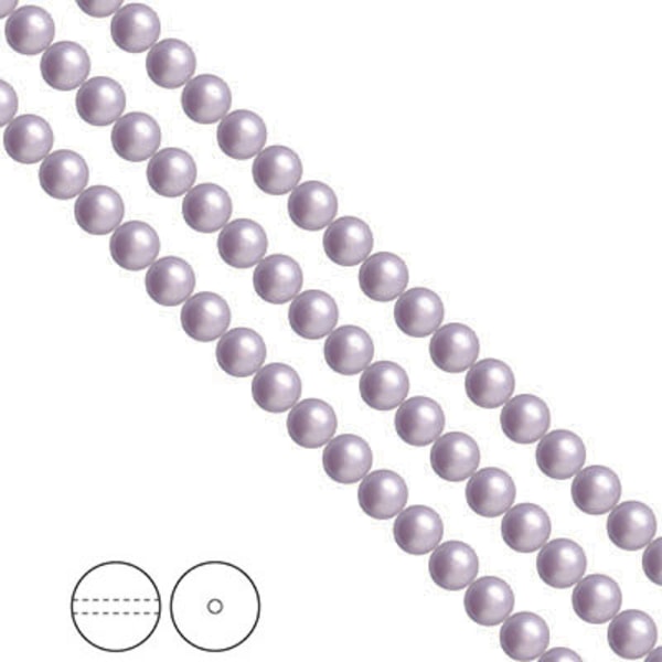 Preciosa Nacre Pearls (premiumkvalitet), 5mm, Lavender, 25st