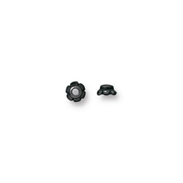 TierraCast pärlhattar 3,6mm Scalloped, svarta, 5st svart