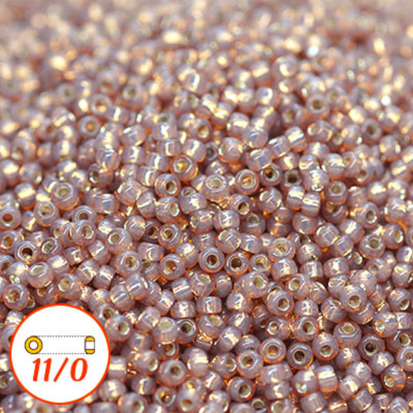 Miyuki seed beads 11/0, silver-lined dyed chai alabaster, 10g brun