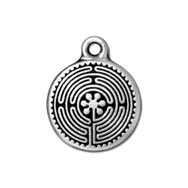 TierraCast berlock Labyrinth, 16.7x20.5mm, silverpläterad, 1st silver