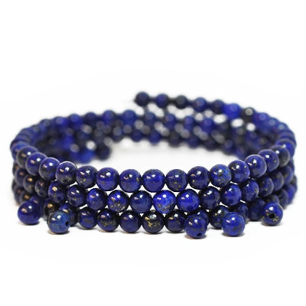 Pärlor av naturlig, tonad lapis lazuli, 4mm, ca 40-45st blå