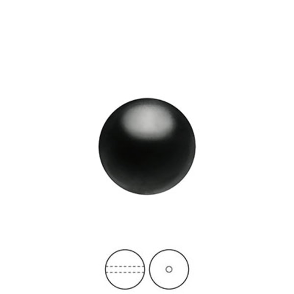 Preciosa Nacre Pearls (premiumkvalitet), 12mm, Magic Black, 2st