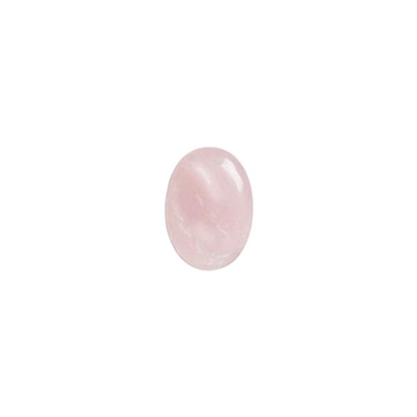 Cabochon, naturlig ljus rosenkvarts, 12x16mm oval, 1st rosa