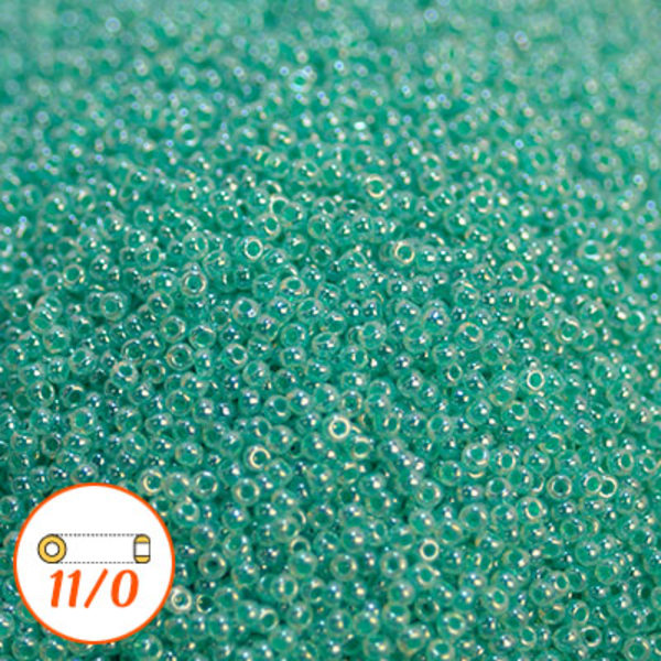 Miyuki seed beads 11/0, I-D aqua green ceylon, 10g turkos