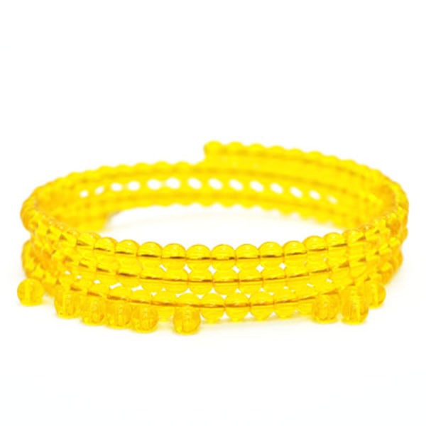 Ca 4-4.5mm runda glaspärlor, gula, ca 95st
