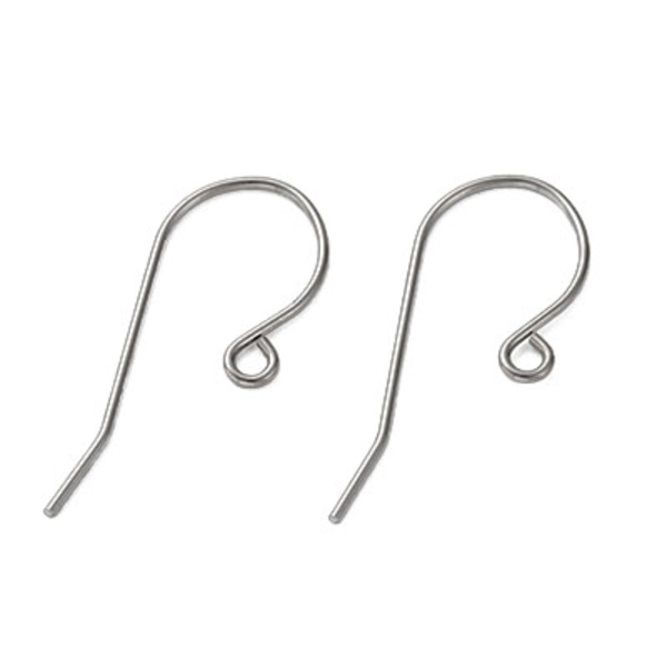 Öronkrokar av rostfritt kirurgiskt stål, 7x23mm, 5 par silver