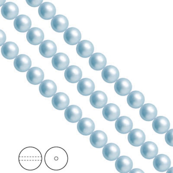 Preciosa Nacre Pearls (premiumkvalitet), 8mm, Light Blue, 20st
