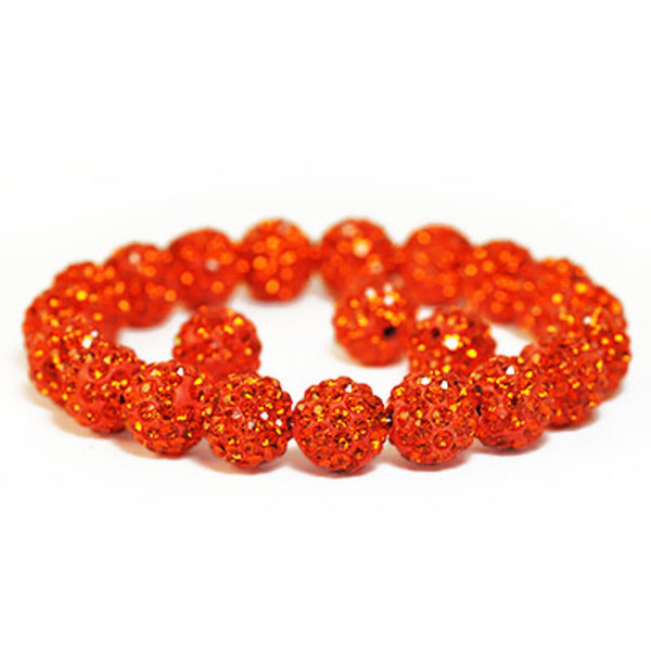 10mm strasspärlor av polymerlera, orangea, 5st orange