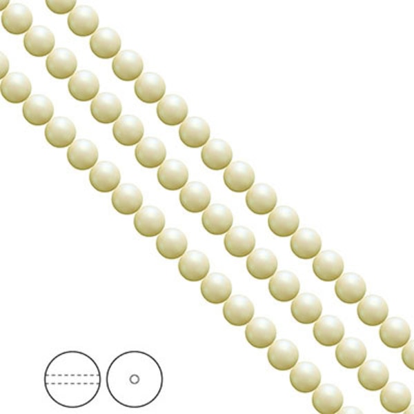 Preciosa Nacre Pearls (premiumkvalitet), 5mm, Pearlescent Cream,