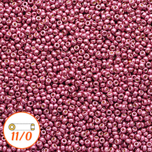 Miyuki seed beads 11/0, duracoat galvanized magenta, 10g rosa