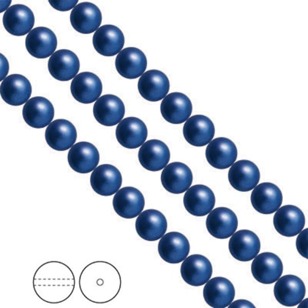 Preciosa Nacre Pearls (premiumkvalitet), 8mm, Blue, 20st