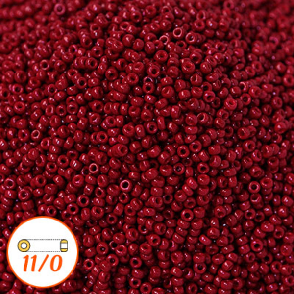 Miyuki seed beads 11/0, dyed opaque maroon, 10g röd