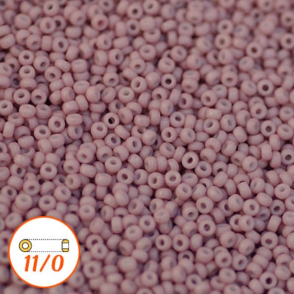 Miyuki seed beads 11/0, matte glazed opaque fig, 10g lila