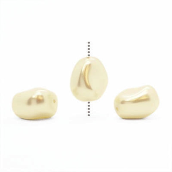 Preciosa Elliptic Pearls (premiumkvalitet), 11x9.5mm, Cream, 10s