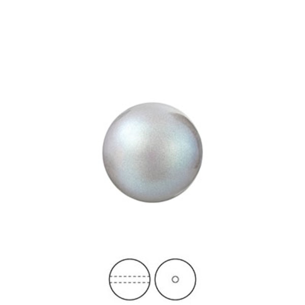 Preciosa Nacre Pearls (premiumkvalitet), 12mm, Pearlescent Grey,