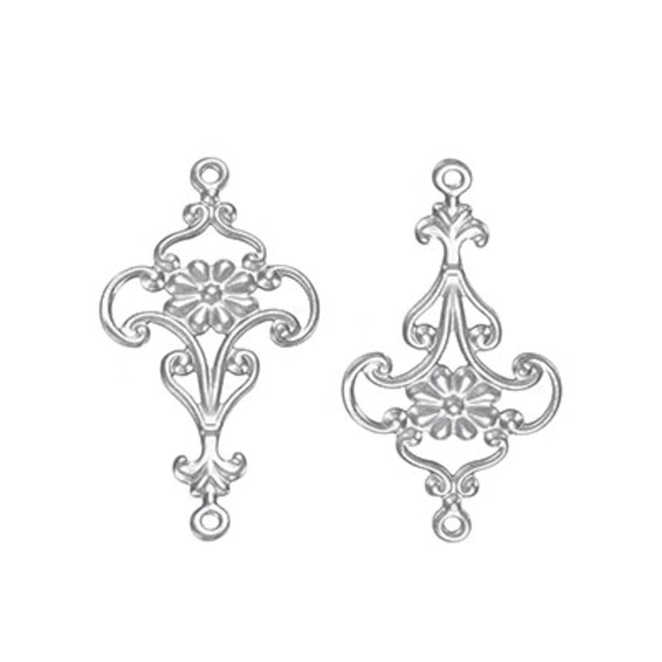 Tunna sirliga länkar, rostfritt kirurgiskt stål, 15x28mm, 10st silver