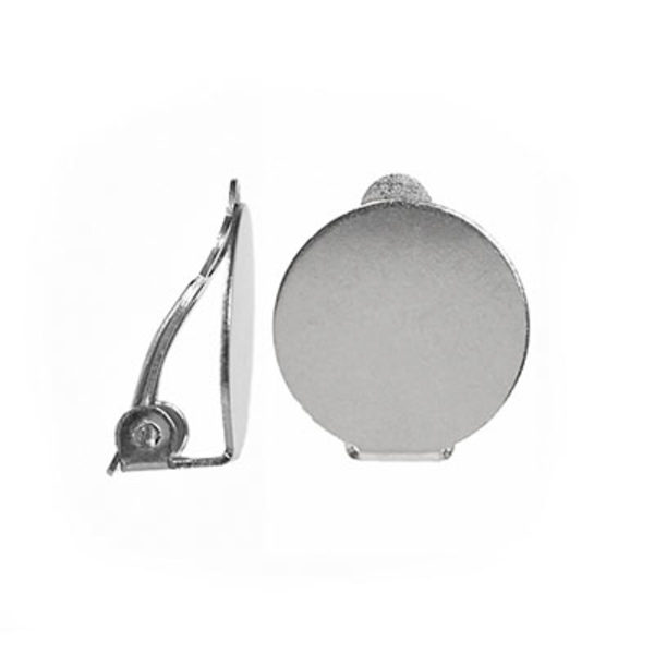 Clips med 14mm plattor, rostfritt kirurgiskt stål, 2 par silver