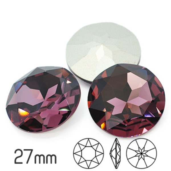 Aurora kristall 1201 (flat chaton/crown stone), 27mm, Light Amet