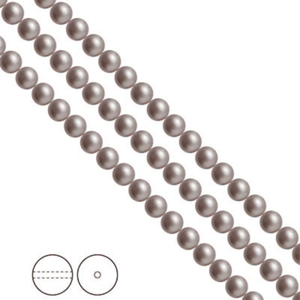 Preciosa Nacre Pearls (premiumkvalitet), 5mm, Dark Grey, 25st