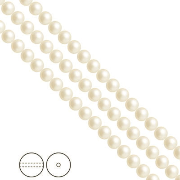 Preciosa Nacre Pearls (premiumkvalitet), 5mm, Light Creamrose, 2