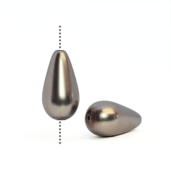 Droppformade Preciosa Nacre Pearls (premiumkvalitet), 15x8mm, Da