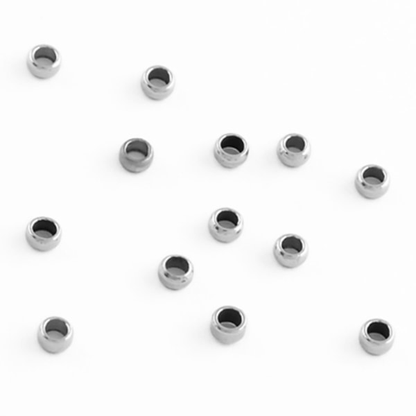 2.2mm klämpärlor/små pärlor av rostfritt stål, 50st silver