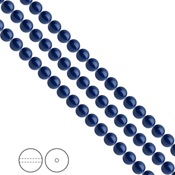 Preciosa Nacre Pearls (premiumkvalitet), 5mm, Navy Blue, 25st