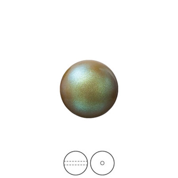 Preciosa Nacre Pearls (premiumkvalitet), 10mm, Pearlescent Khaki