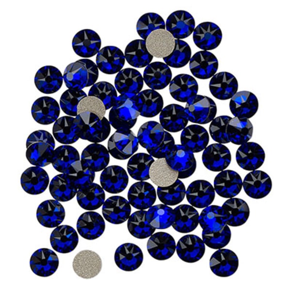 Swarovski flat back strass, 3-3.2mm, cobalt, 6-pack blå