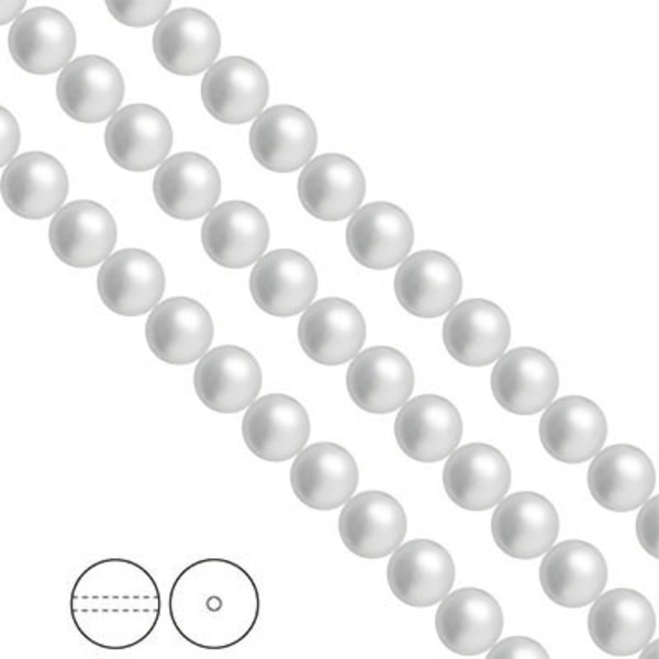 Preciosa Nacre Pearls (premiumkvalitet), 8mm, Light Grey, 20st
